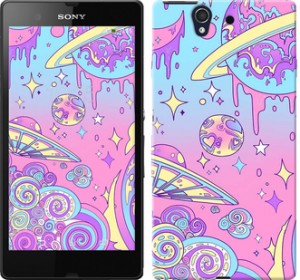 Чехол Розовая галактика для Sony Xperia Z C6602