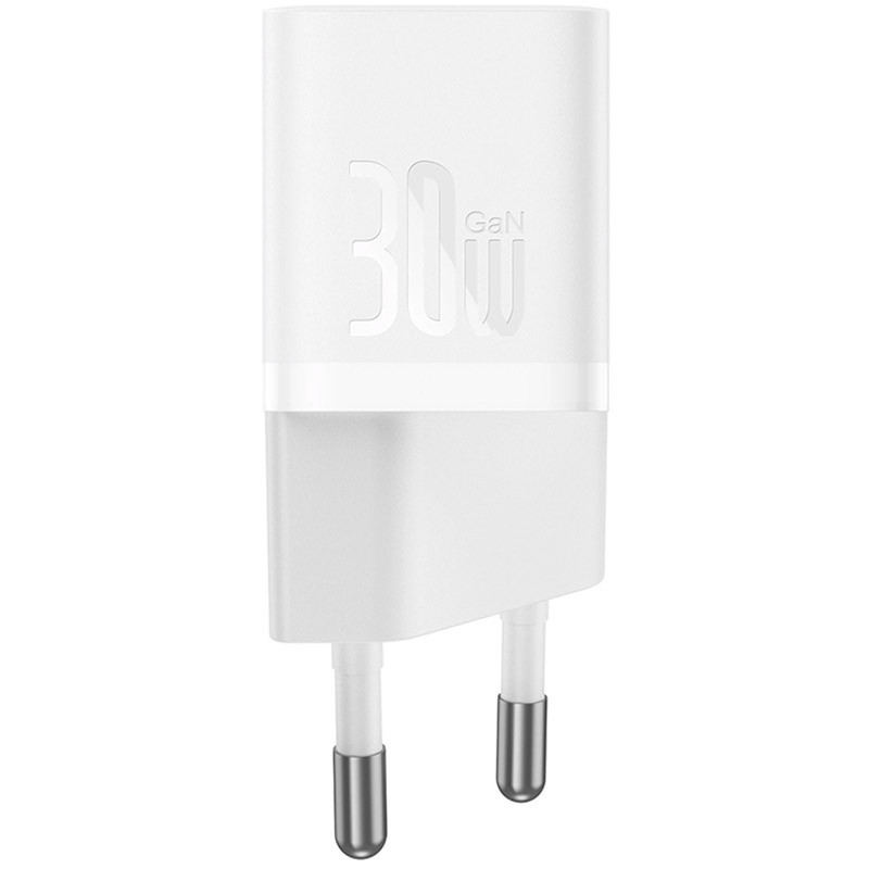Фото МЗП Baseus GaN5 Fast Charger (mini) 30W (1USB-C) + кабель Type-C to Type-C (P10110902) (Moon White) на vchehle.ua