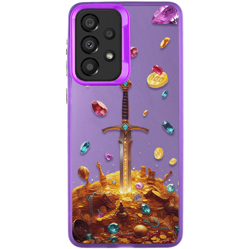 TPU+PC чохол TakiTaki Fantasy magic glow на Samsung Galaxy A53 5G (Gold Sword - Purple)