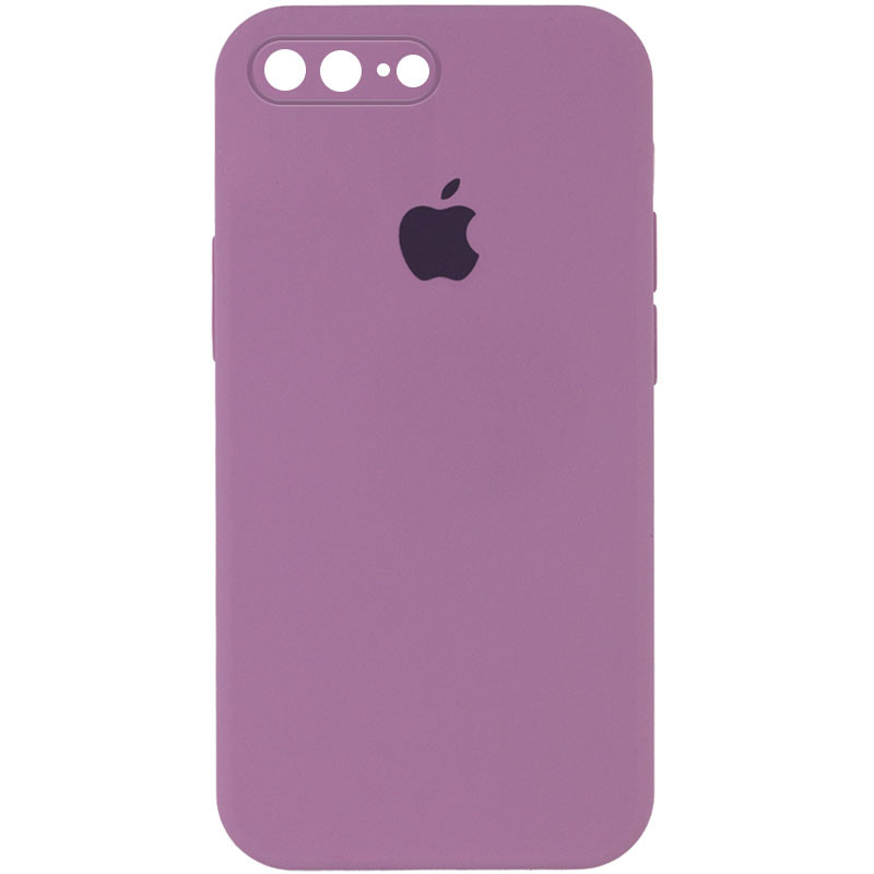 Чехол Silicone Case Square Full Camera Protective (AA) для Apple iPhone 7 plus / 8 plus (5.5") (Лиловый / Lilac Pride)