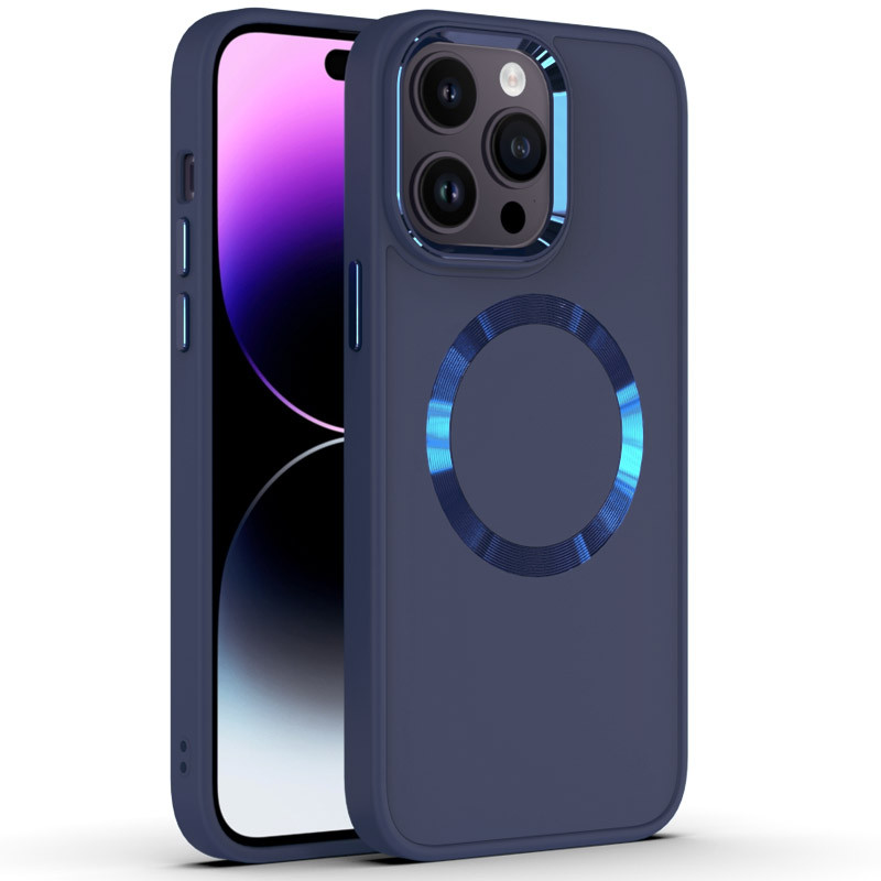 TPU чохол Bonbon Metal Style with Magnetic safe на Apple iPhone 13 Pro (6.1") (Синій / Cosmos Blue)