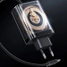 Фото СЗУ Usams US-CC296 GaN With Retractable Type-C Cable Xiang Ser. 30W (1USB-A/1C) (Black) в магазине vchehle.ua