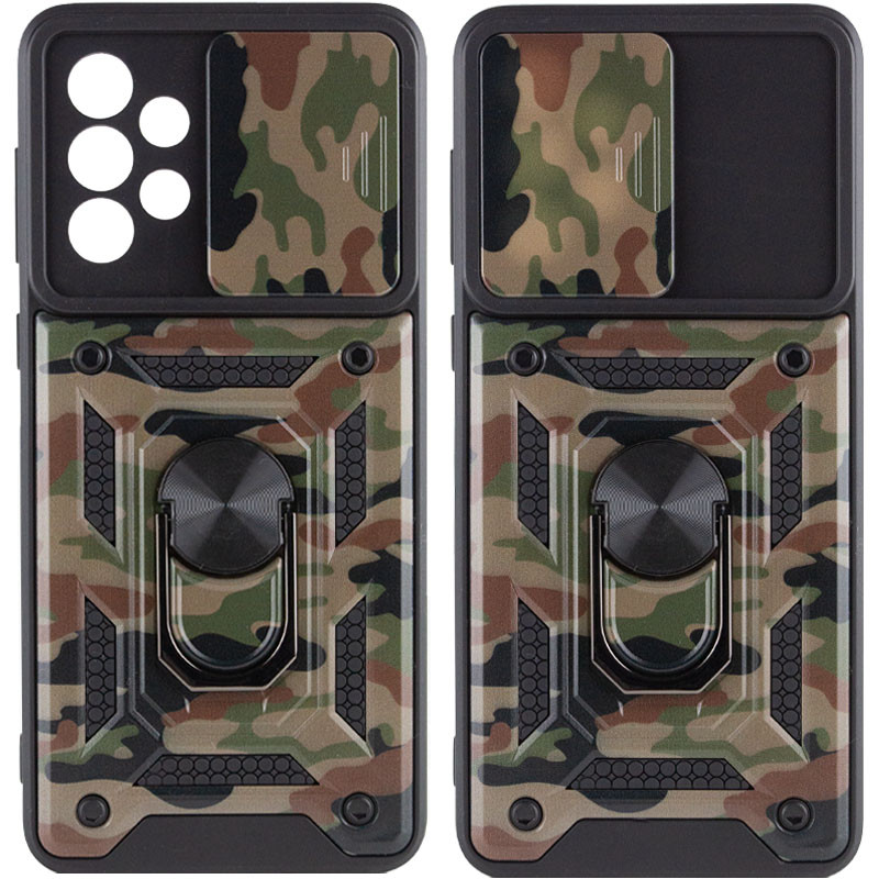 Ударопрочный чехол Camshield Serge Ring Camo для Samsung Galaxy A73 5G (Коричневый / Army Brown)