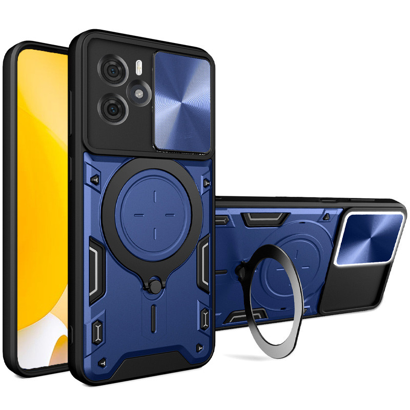 Ударопрочный чехол Bracket case with Magnetic для Xiaomi Redmi Note 14 5G (Blue)