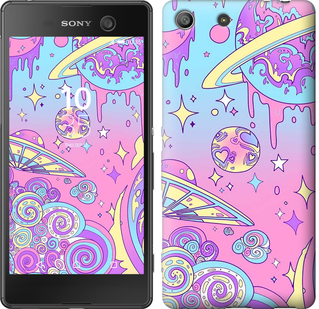 Чехол Розовая галактика для Sony Xperia M5 E5633