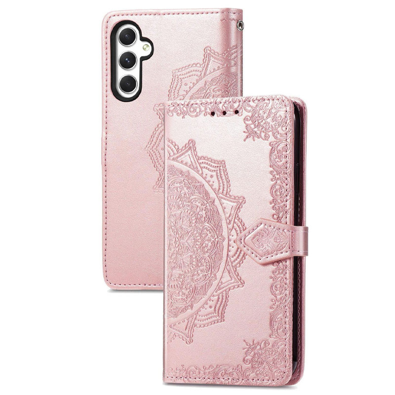 Шкіряний чохол (книжка) Art Case з візитницею на Samsung Galaxy A55 (Рожевий) в магазині vchehle.ua