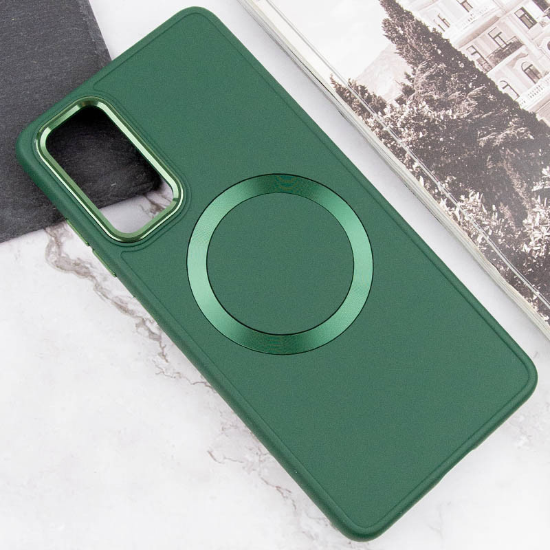 Фото TPU чохол Bonbon Metal Style with Magnetic safe на Xiaomi Redmi Note 11 (Global) / Note 11S (Зелений / Army Green) в маназині vchehle.ua