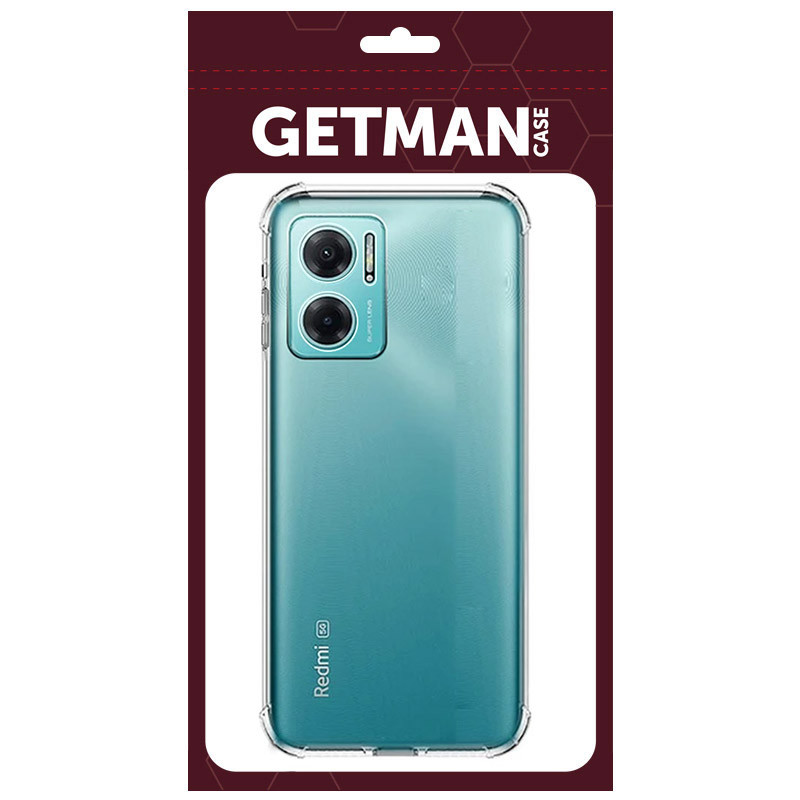 Купити TPU чохол GETMAN Ease logo посилені кути Full Camera на Xiaomi Redmi Note 11E (Прозорий (прозорий)) на vchehle.ua