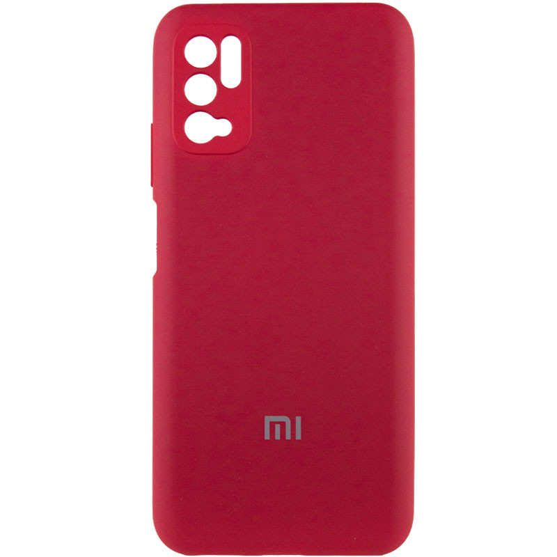 Чехол Silicone Cover Full Camera (AA) для Xiaomi Redmi Note 10 5G / Poco M3 Pro (Красный / Rose Red)