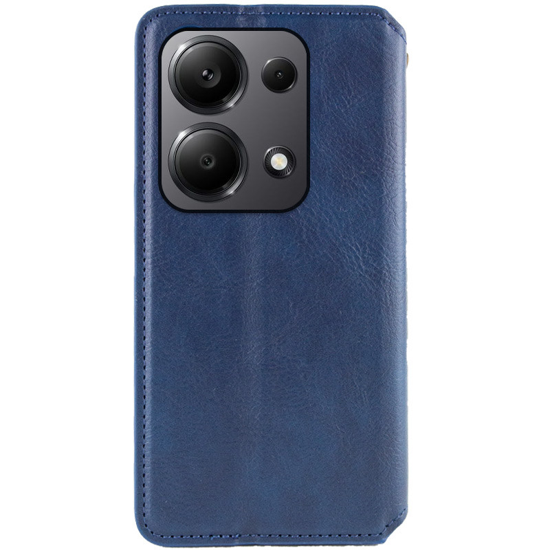 Шкіряний чохол-книжка GETMAN Cubic (PU) на Xiaomi Redmi Note 13 Pro 4G / Poco M6 Pro 4G (Синій) в магазині vchehle.ua
