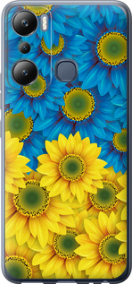 Чехол Жёлто-голубые цветы для Infinix Hot 20i