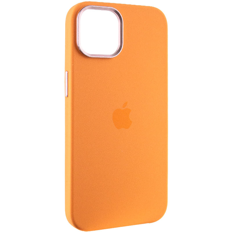 Чохол Silicone Case Metal Buttons (AA) на Apple iPhone 12 Pro / 12 (6.1") (Помаранчевий / Marigold)