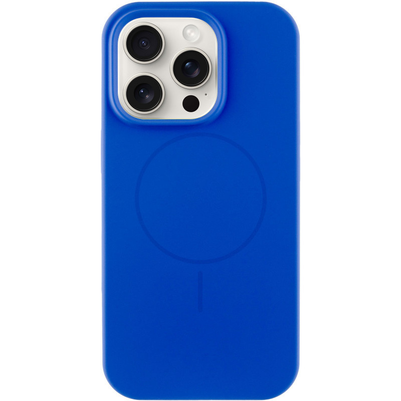 Чехол Silicone Case Full Protective (AA) NO LOGO with Magnetic Safe для Apple iPhone 12 Pro / 12 (6.1") (Синий / Capri Blue)