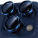 Фото Захисне скло Metal Classic на камеру (в упак.) на Apple iPhone 15 Pro (6.1") / 15 Pro Max (6.7") (Синий / Dark Blue) на vchehle.ua
