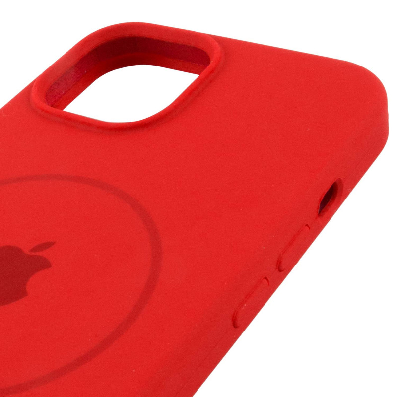Чохол Silicone Case Full Protective (AA) with Magnetic Safe на Apple iPhone 15 (6.1") (Червоний / Red) в магазині vchehle.ua