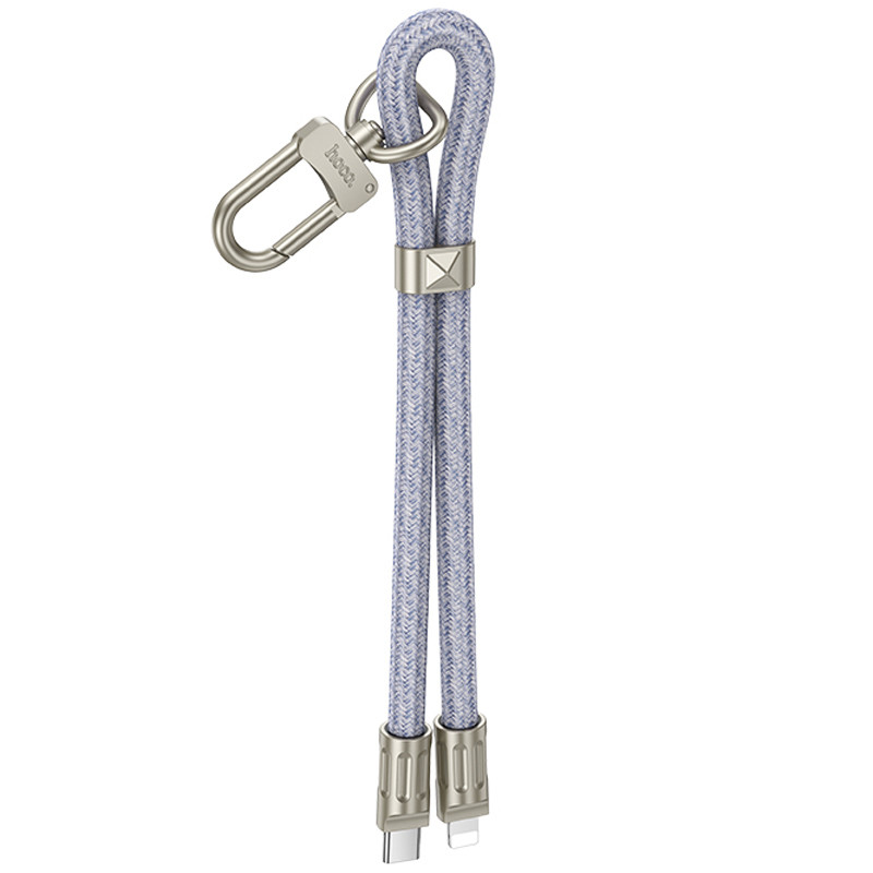 Дата кабель-шнурок Hoco GH5 Elegant Type-C to Lightning (0.21m) (Denim Blue)