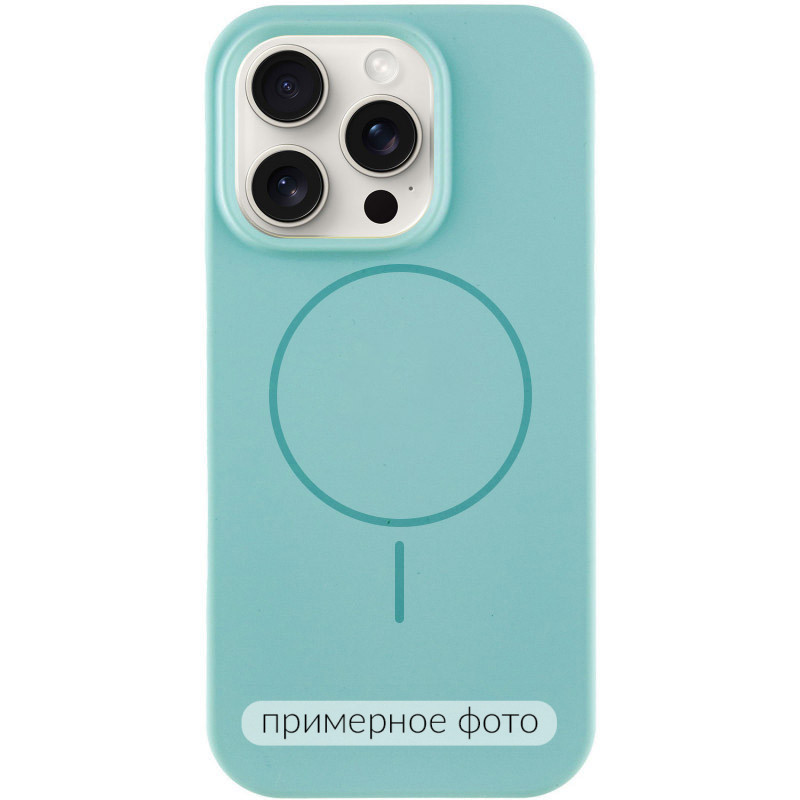 Чохол Silicone Case Full Protective (AA) NO LOGO with Magnetic Safe на Apple iPhone 15 Plus (6.7") (Бірюзовий / Marine Green)