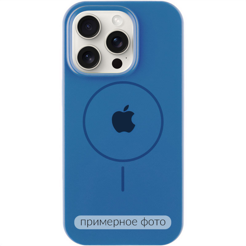 Чехол Silicone Case Full Protective (AA) with Magnetic Safe для Apple iPhone 13 (6.1") (Синий / Denim Blue)