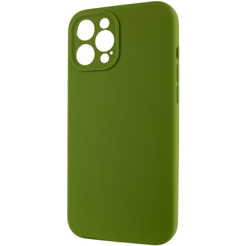 Фото Чохол Silicone Case Full Camera Protective (AA) NO LOGO на Apple iPhone 12 Pro (6.1") (Зелений / Dark Olive) в маназині vchehle.ua