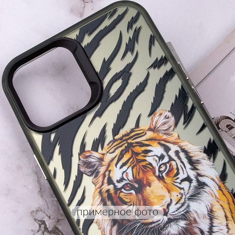 TPU+PC чехол TakiTaki Magic glow для Samsung Galaxy A13 4G (Tiger on the ground / Black) в магазине vchehle.ua