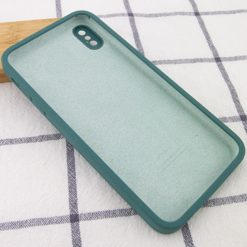 Фото Уценка Чехол Silicone Case Square Full Camera Protective (AA) для Apple iPhone XS Max (6.5") (Эстетический дефект / Зеленый / Pine green) в магазине vchehle.ua