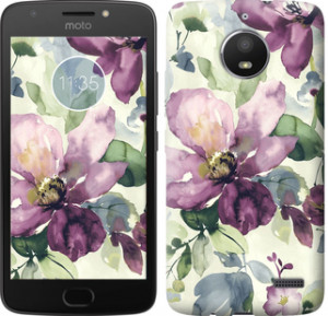 Чехол Цветы акварелью для Motorola Moto E4