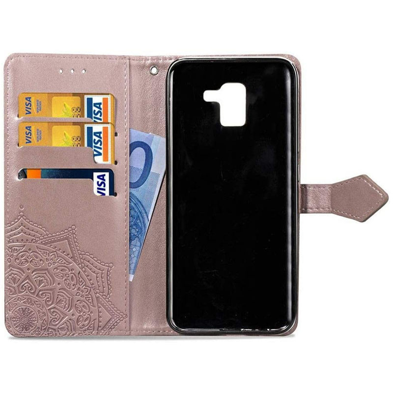Фото Шкіряний чохол-книжка Art Case з візитницею на Samsung J600F Galaxy J6 (2018) (Рожевий) в маназині vchehle.ua