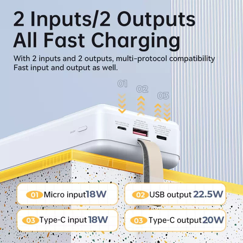 Фото Уценка Портативное ЗУ Power Bank Remax RPP-506 20W+22.5W PD+QC 30000 mAh (Вскрытая упаковка / Белый) в магазине vchehle.ua