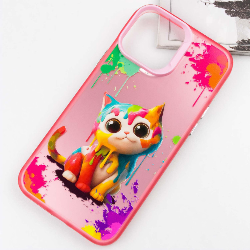 Фото TPU+PC чохол TakiTaki Graffiti magic glow на Xiaomi Redmi Note 8 Pro (Colorful cat / Pink) в маназині vchehle.ua