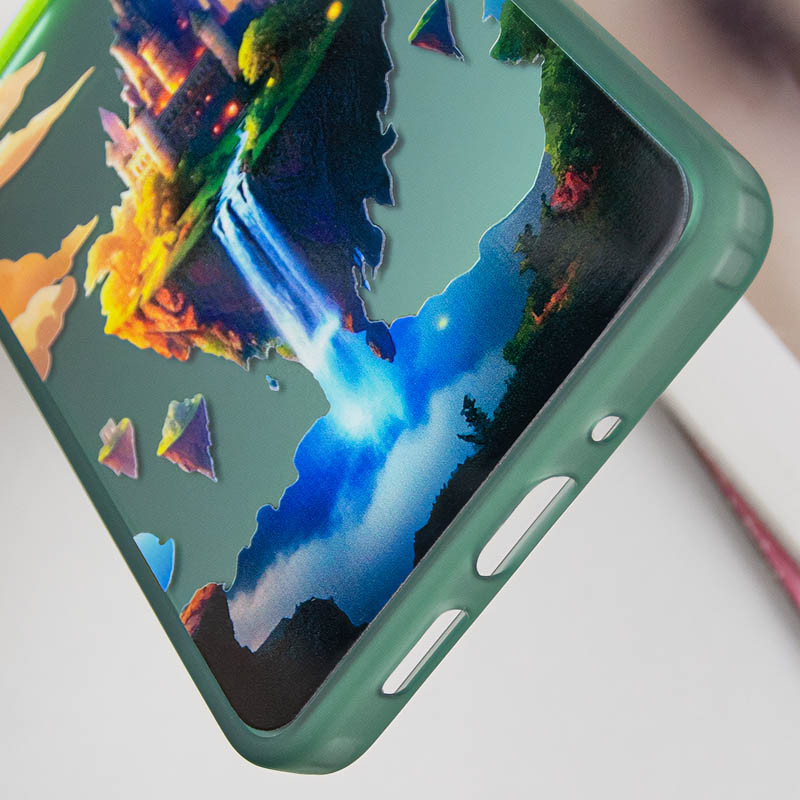 TPU+PC чехол TakiTaki Fantasy magic glow для Apple iPhone 15 (6.1") (Sky castle - Green) в магазине vchehle.ua