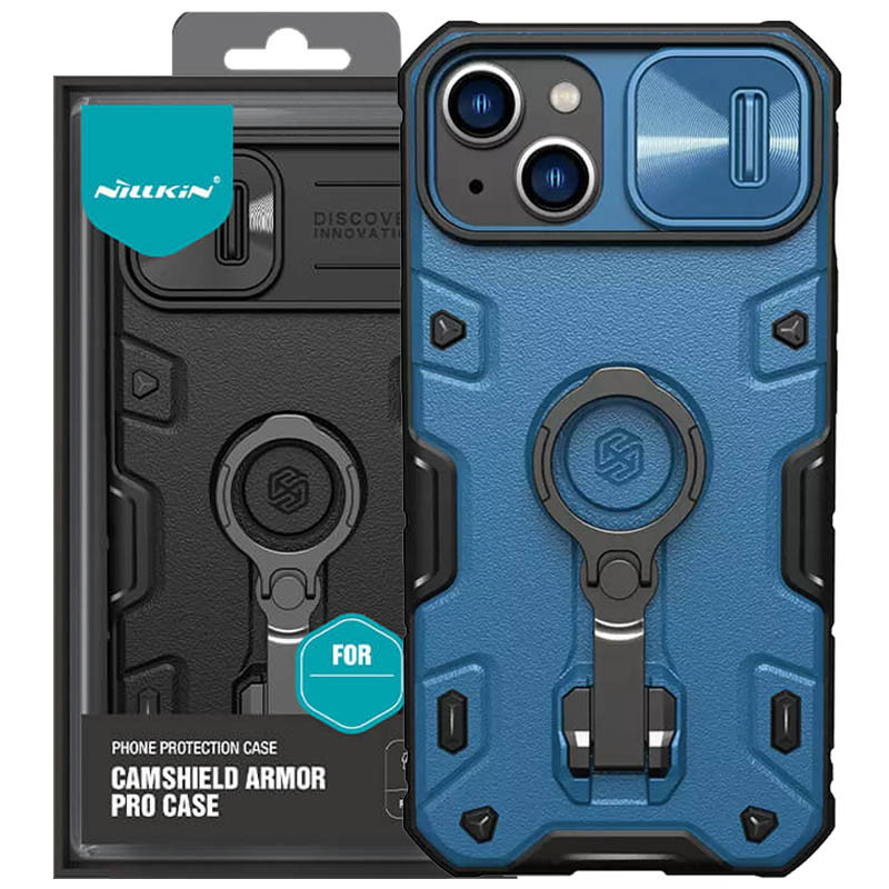 TPU+PC чехол Nillkin Metal CamShield Armor Pro no logo (со шторкой) для Apple iPhone 14 Plus (6.7")
