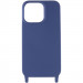 Фото Чехол Cord case c длинным цветным ремешком для Apple iPhone 14 Plus (6.7") (Темно-синий / Midnight blue) в магазине vchehle.ua
