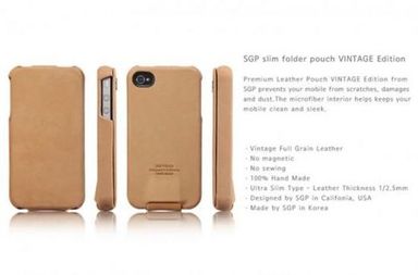 Кожаный чехол SGP Vintage  для Iphone 4