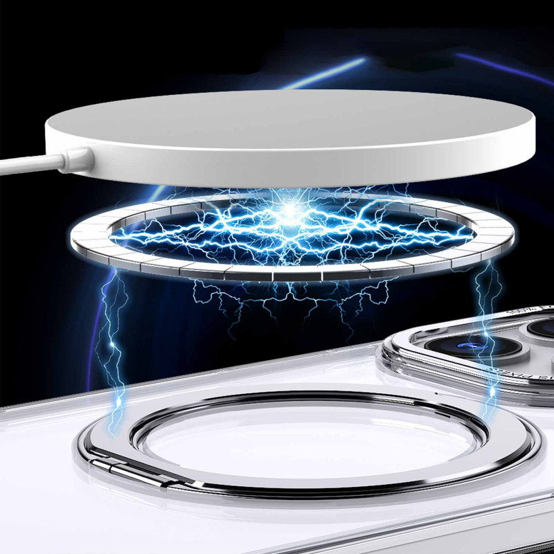 Фото Чехол TPU+PC Empire with Magnetic Safe and Ring для Apple iPhone 13 / 14 (6.1") (Clear) в магазине vchehle.ua