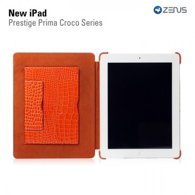 Шкіряний чохол Zenus Presitge Prima Croco Series на Apple IPAD 3/2 (Помаранчевий) в магазині vchehle.ua