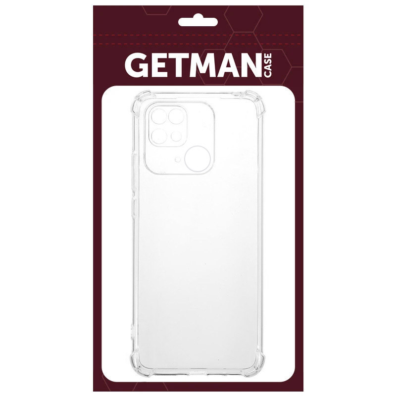 Фото TPU чехол GETMAN Ease logo усиленные углы Full Camera для Xiaomi Redmi 10C (Бесцветный (прозрачный)) на vchehle.ua