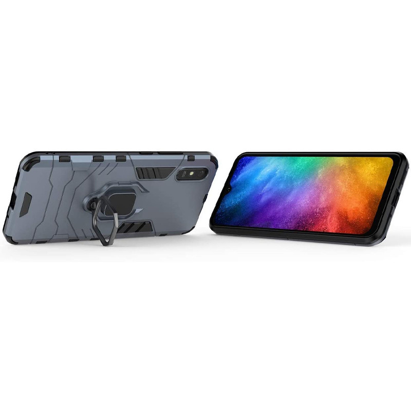 Ударопрочный чехол Transformer Ring for Magnet для Xiaomi Redmi 9A (Серый / Metal slate) в магазине vchehle.ua