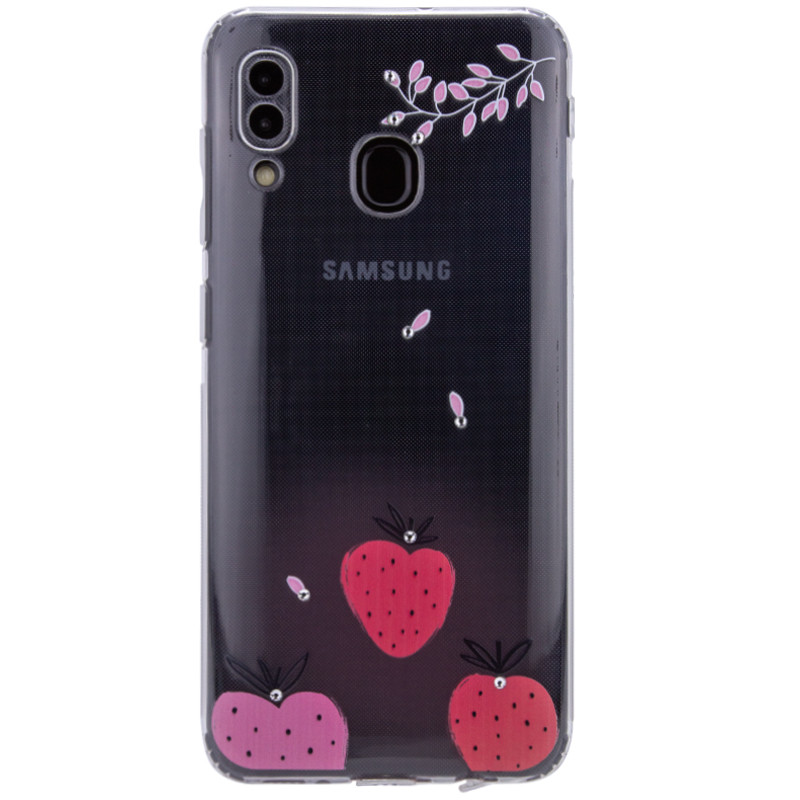 

TPU чехол Luxury Diamond full protective для Samsung Galaxy A30 (Красный / Клубника) 715280