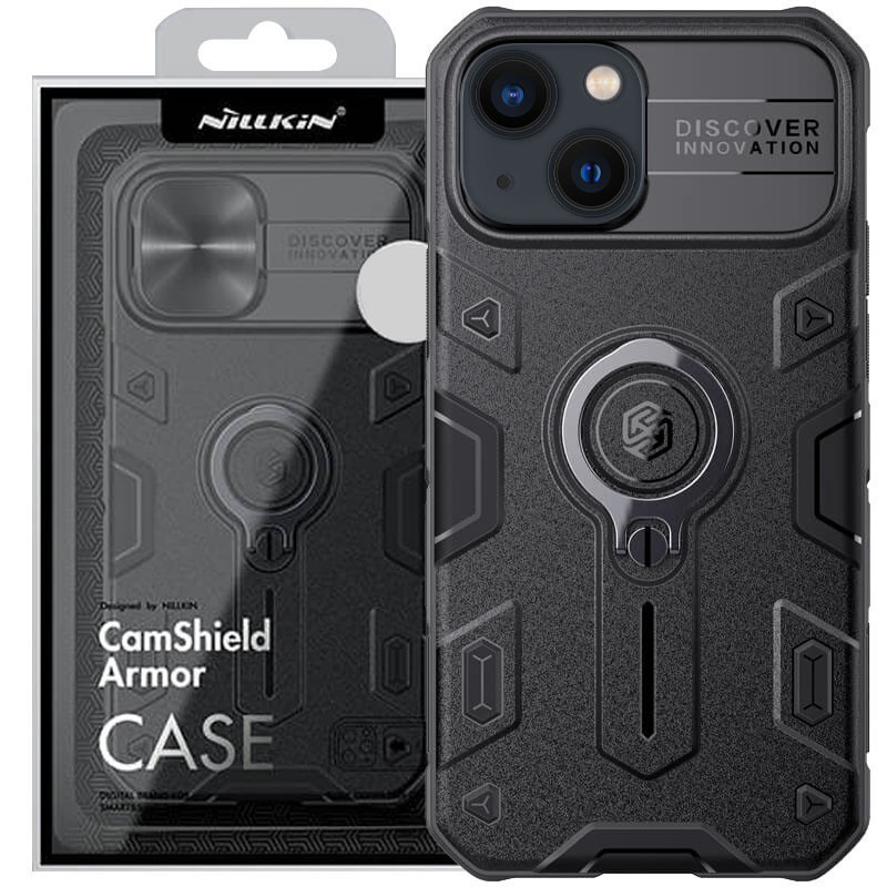 TPU+PC чехол Nillkin CamShield Armor no logo (шторка на камеру) для Apple iPhone 13 / 14 (6.1")