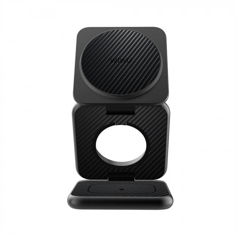 БЗП WIWU Wi-W035 Kevlar Mag Go 3 in 1 Wireless Charger (Black) в магазині vchehle.ua