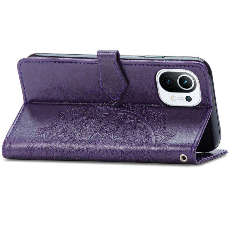 Фото Кожаный чехол-книжка Art Case с визитницей для Xiaomi Mi 11 Lite (Фиолетовый) на vchehle.ua