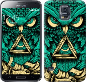 Чохол Сова Арт-тату на Samsung Galaxy S5 Duos SM G900FD