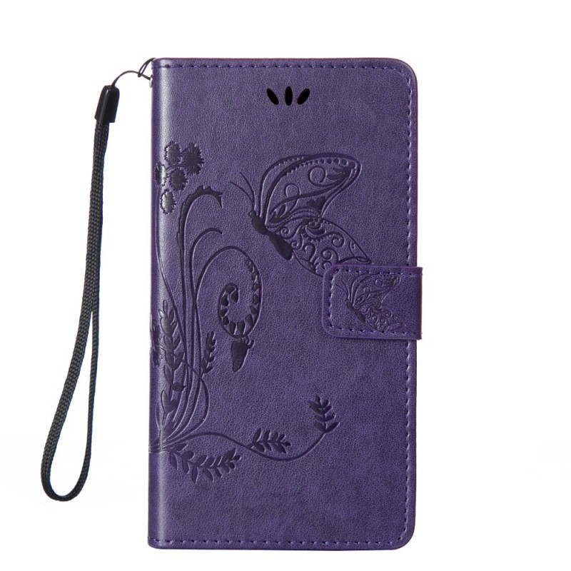 Кожаный чехол (книжка) Four-leaf Clover с визитницей для Meizu M5 Note (Фиолетовый)