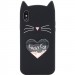 Силиконовый чехол Love Cat 3D для Apple iPhone X (5.8") (Черный)