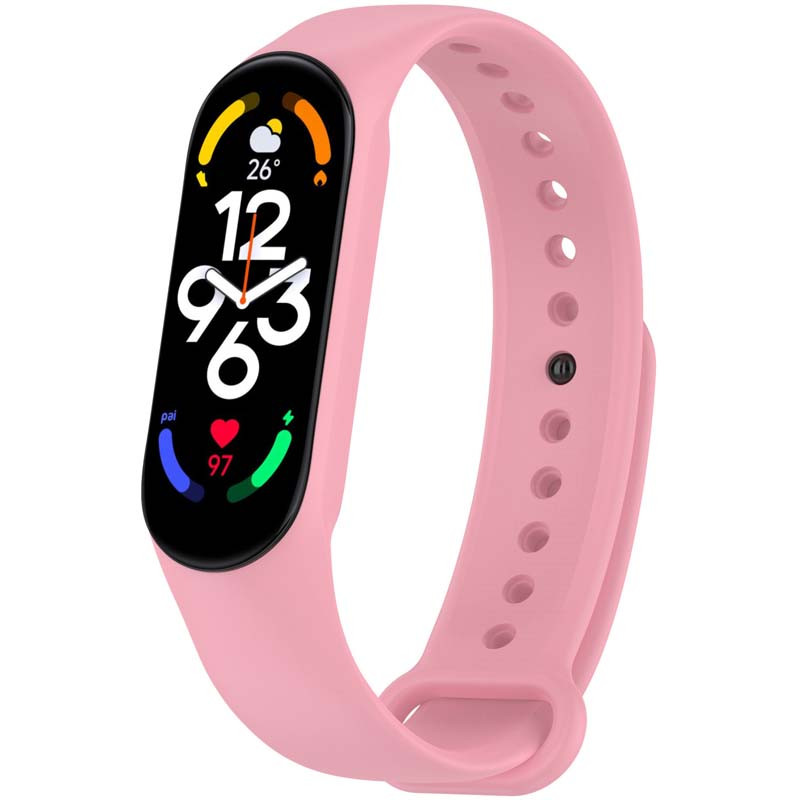 Силиконовый ремешок для Xiaomi Mi Band 7/6/5/4/3 (Розовый / Pink)