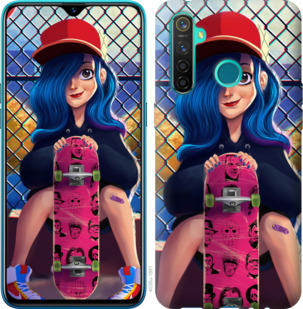 

Чехол Прикольная девочка со скейтбордом для Realme 5 Pro 920507