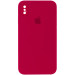 Чехол Silicone Case Square Full Camera Protective (AA) для Apple iPhone XS Max (6.5") (Красный / Rose Red)