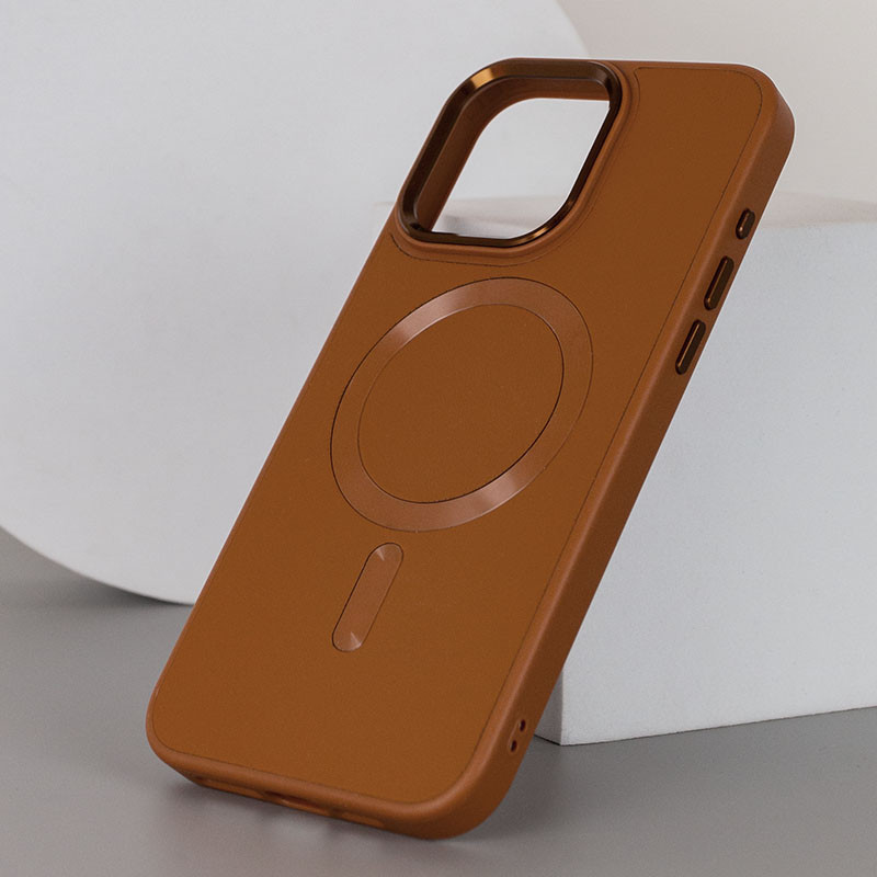 Фото Шкіряний чохол Bonbon Leather Metal Style with Magnetic Safe на Apple iPhone 12 Pro Max (6.7") (Коричневий / Brown) в маназині vchehle.ua