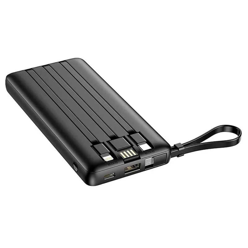 Купити Уцінка Портативний зарядний пристрій Power Bank Veger C10 4in1 10000 mAh (Розкрита упаковка / Чорний) на vchehle.ua