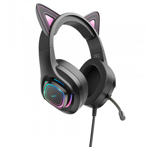 Уценка Накладные наушники Hoco W107 Cute cat (USB+3.5mm/2m)